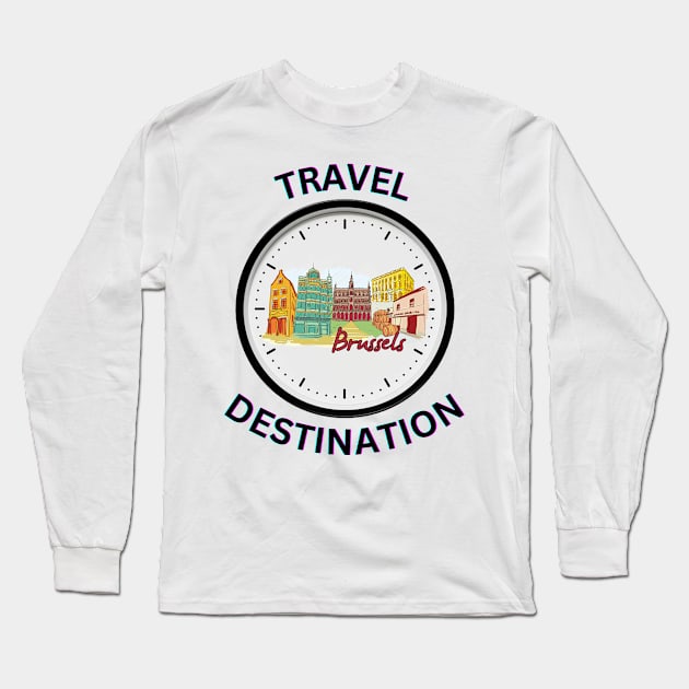 Travel to Brussels Long Sleeve T-Shirt by Voxen X